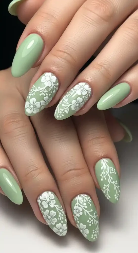 13-Green Nail Idea