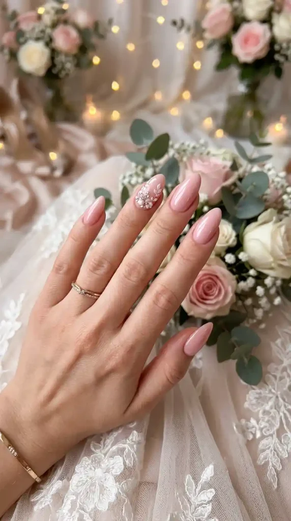 1-Pink Prom Nails