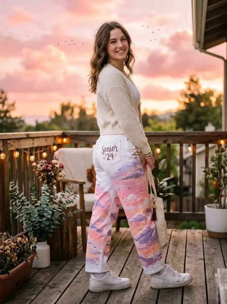 12-Pink Senior Jeans Idea