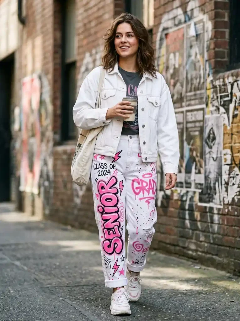 17-Pink Senior Jeans Idea