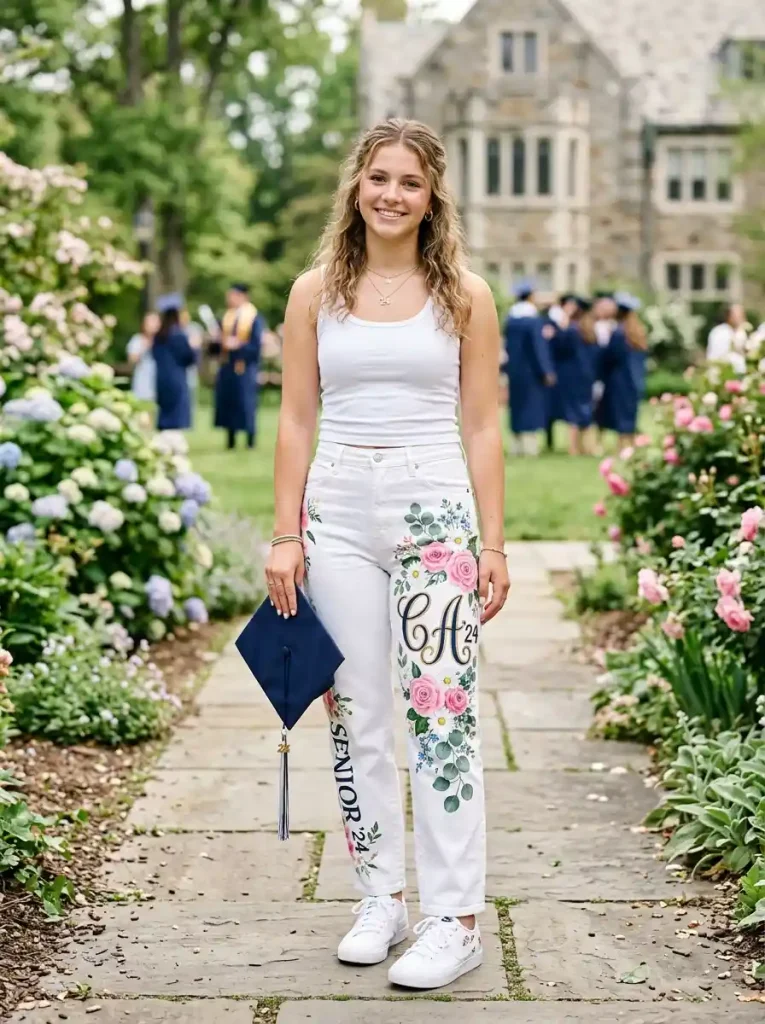 18-Floral Senior Jeans Idea