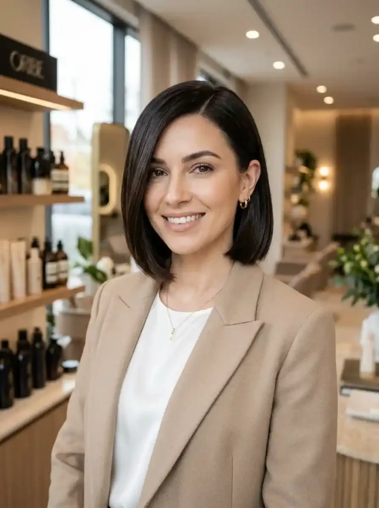2. Sleek Side Part Bob