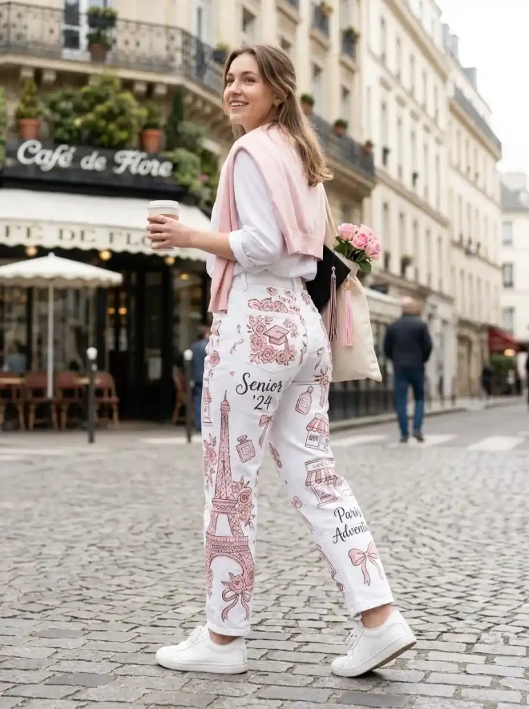 21-Pink Senior Jeans Idea