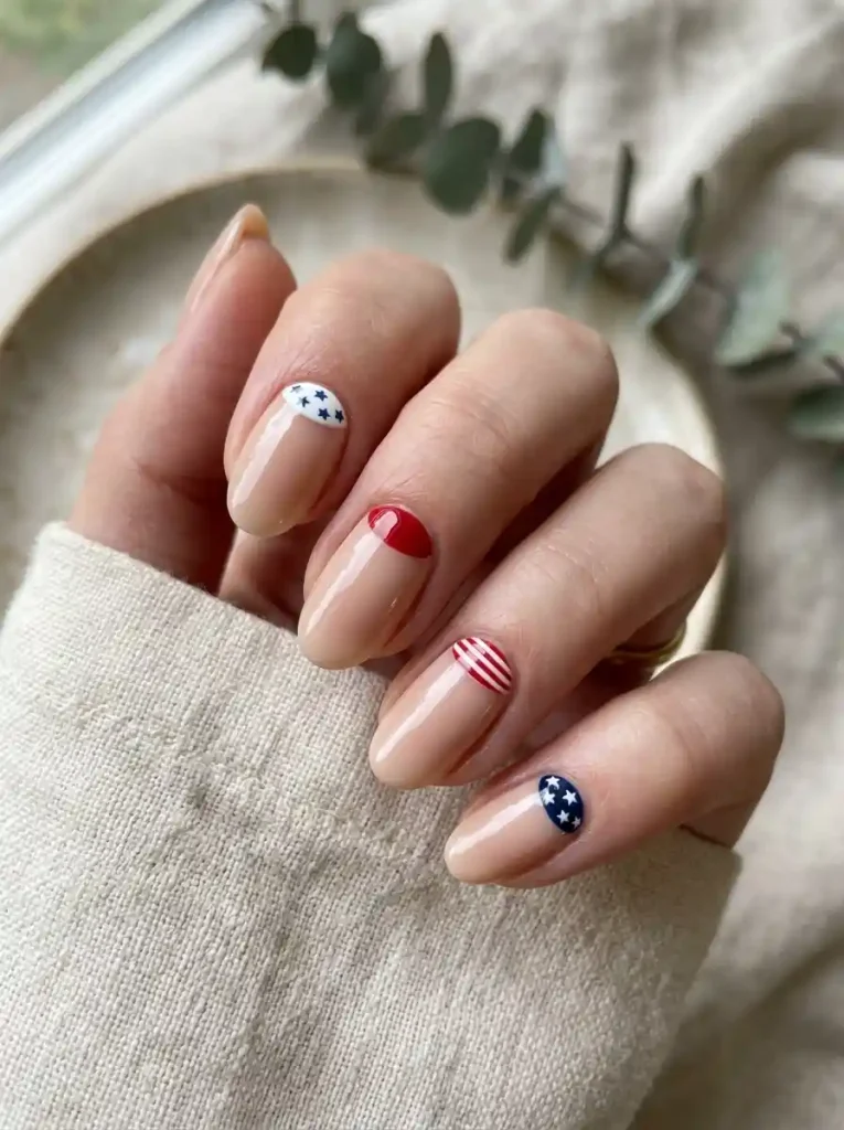21-Simple 4th of July Nail
