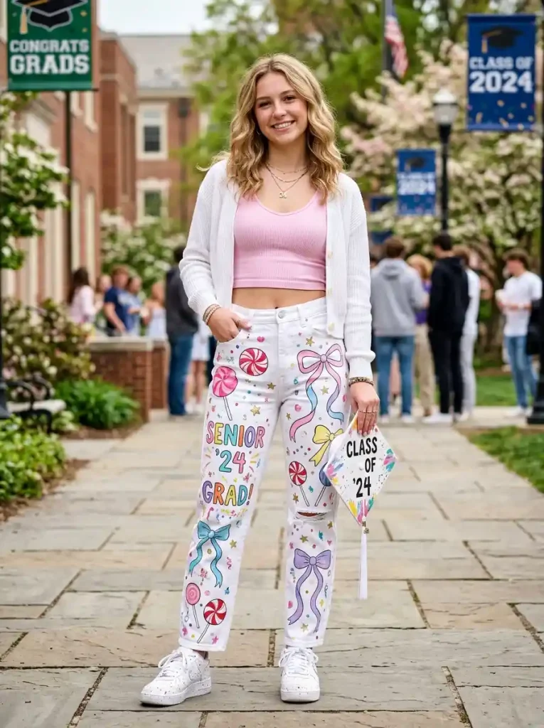 22-Pink Senior Jeans Idea