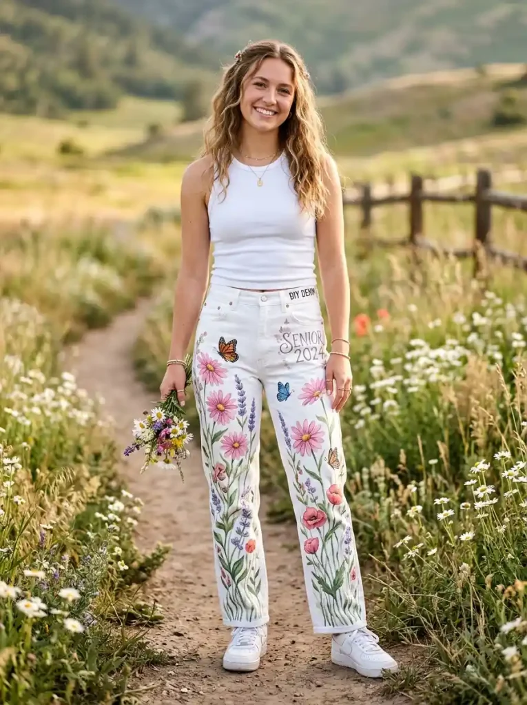 23-Pink Senior Jeans Idea