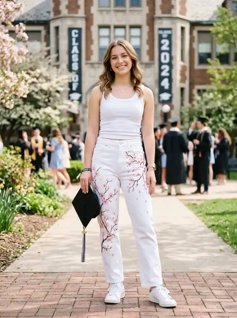 6-Floral Senior Jeans Idea