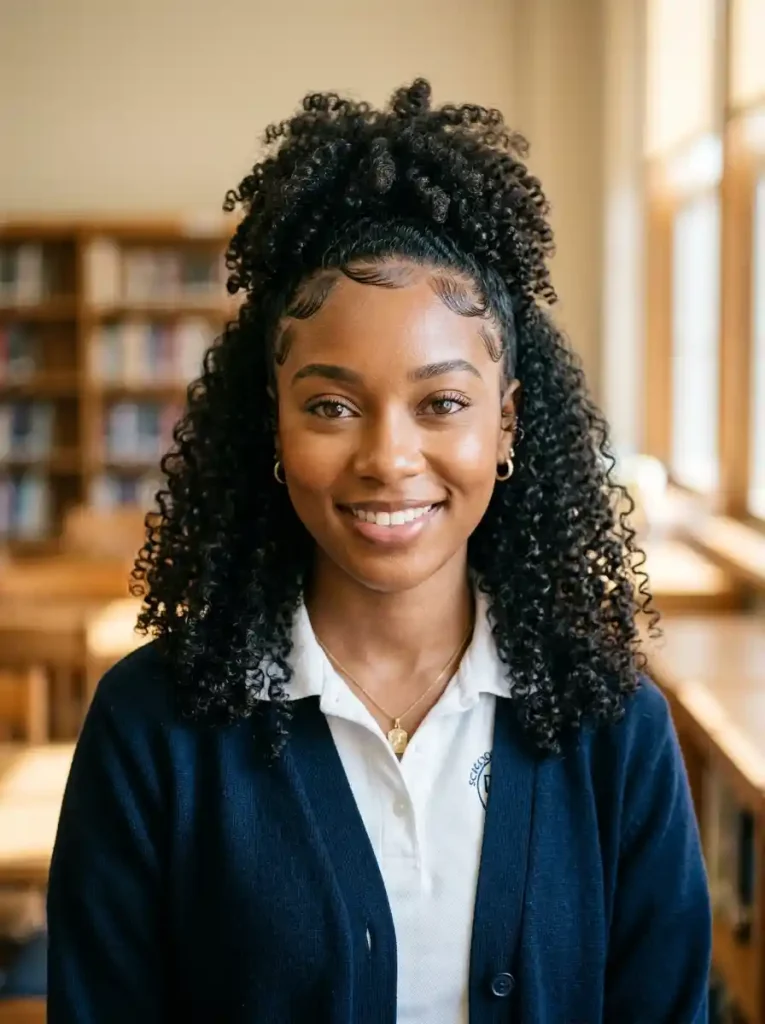 7-Back to School Hairstyle for Black Women
