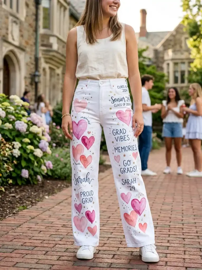 9-Pink Senior Jeans Idea