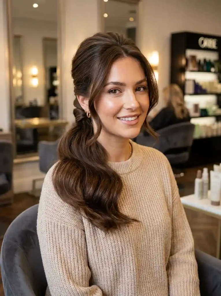 1. Flip-Through Ponytail