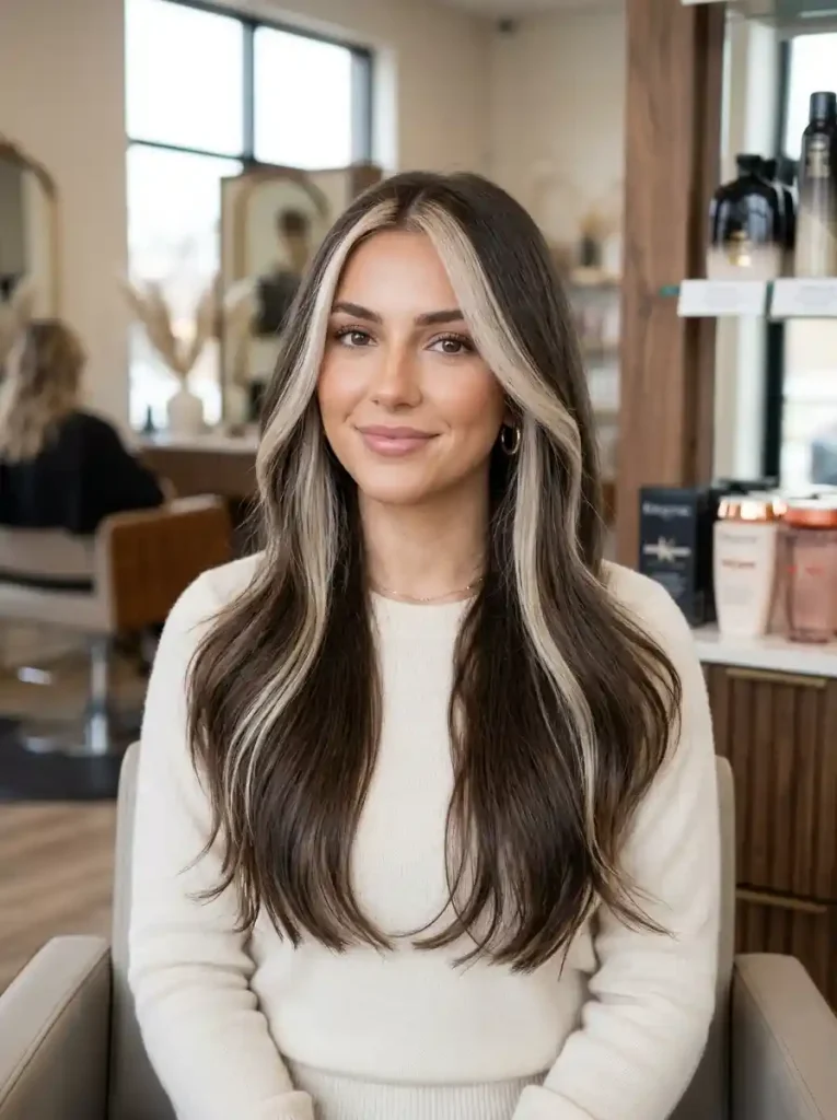 1. Smoky Brunette with Ice Beige Stripe
