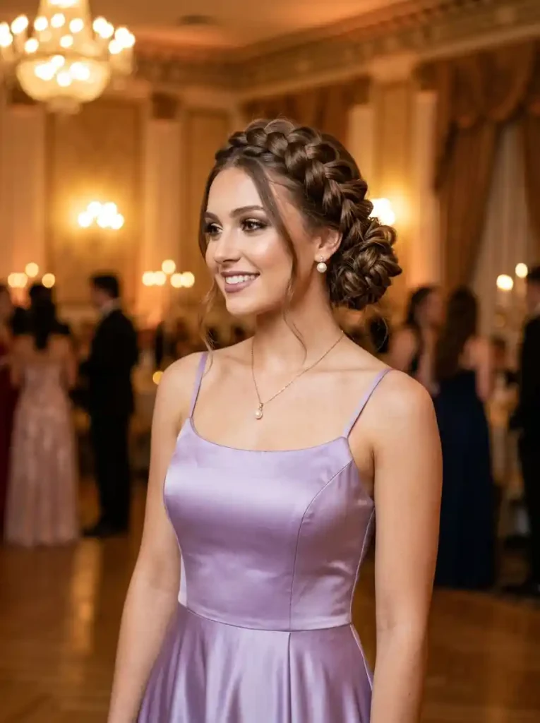 10. Dutch Braided Halo Bun