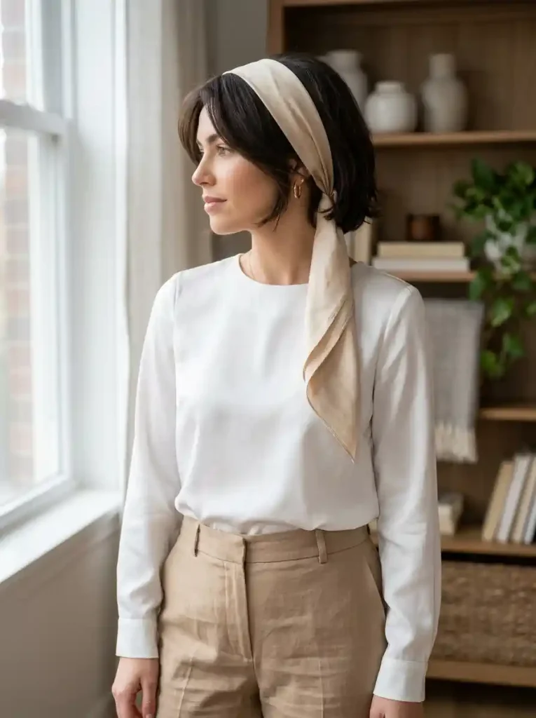10. Folded Silk Hair Tie Style