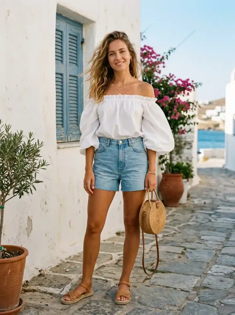 10. Off-Shoulder Cotton Top