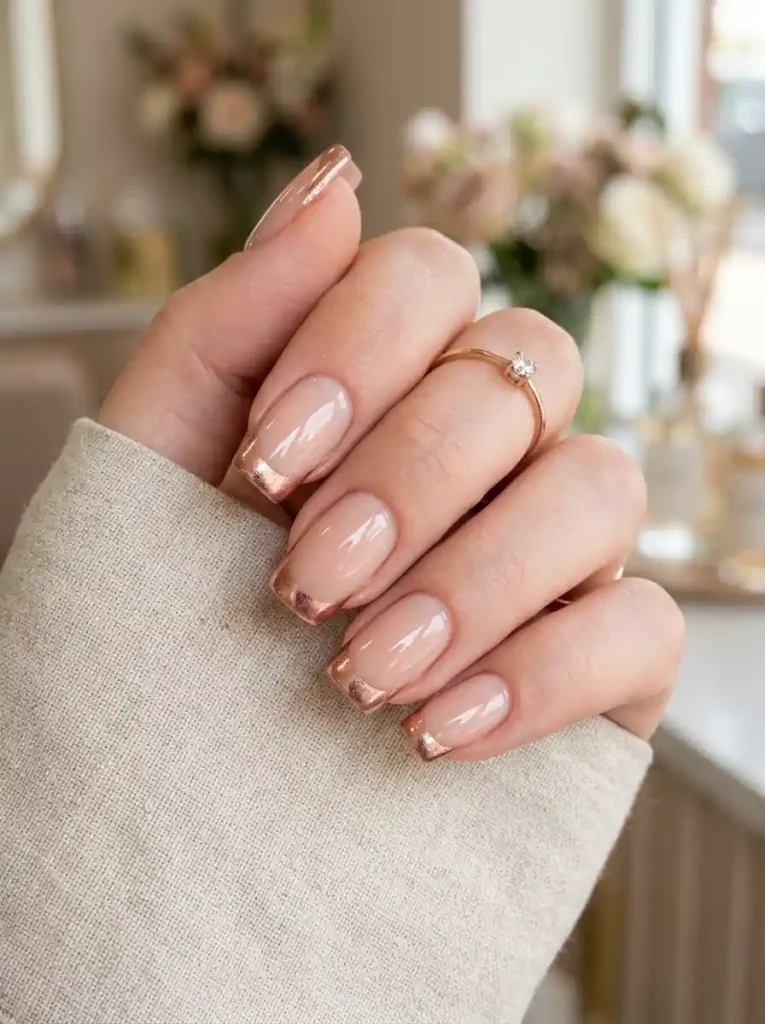 10. Rose Gold Metallic Tips