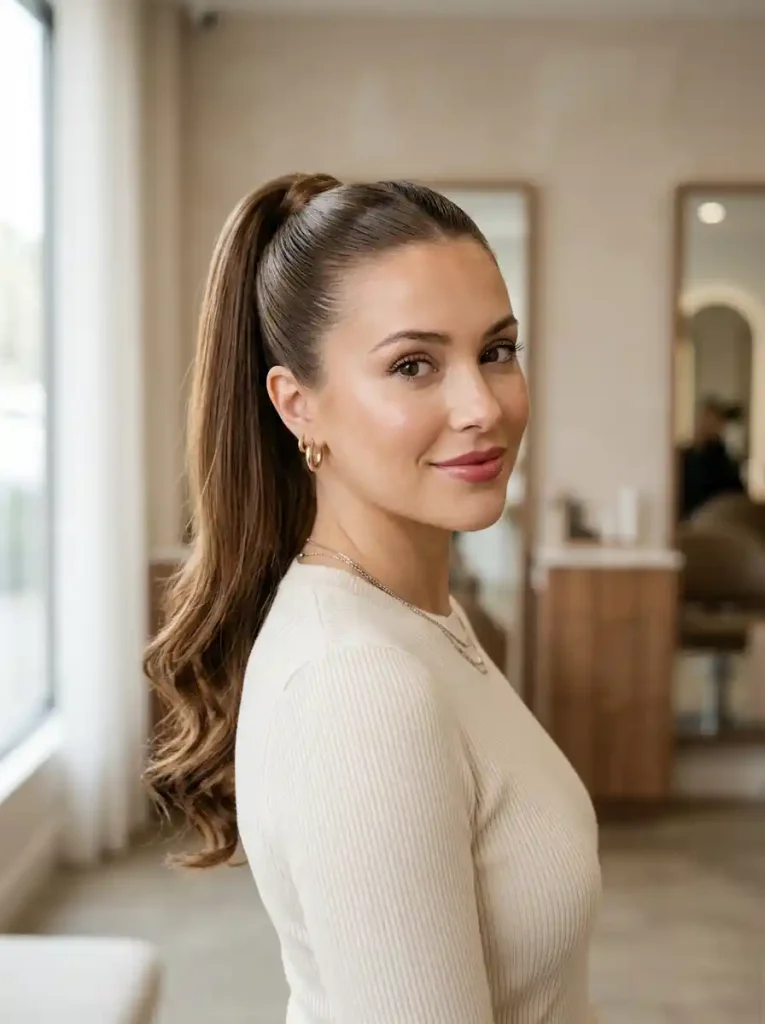 11. Curled Ends Ponytail