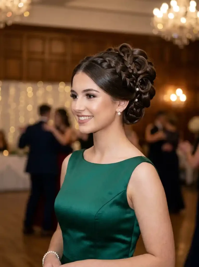 17. Elegant Braided Loop Updo