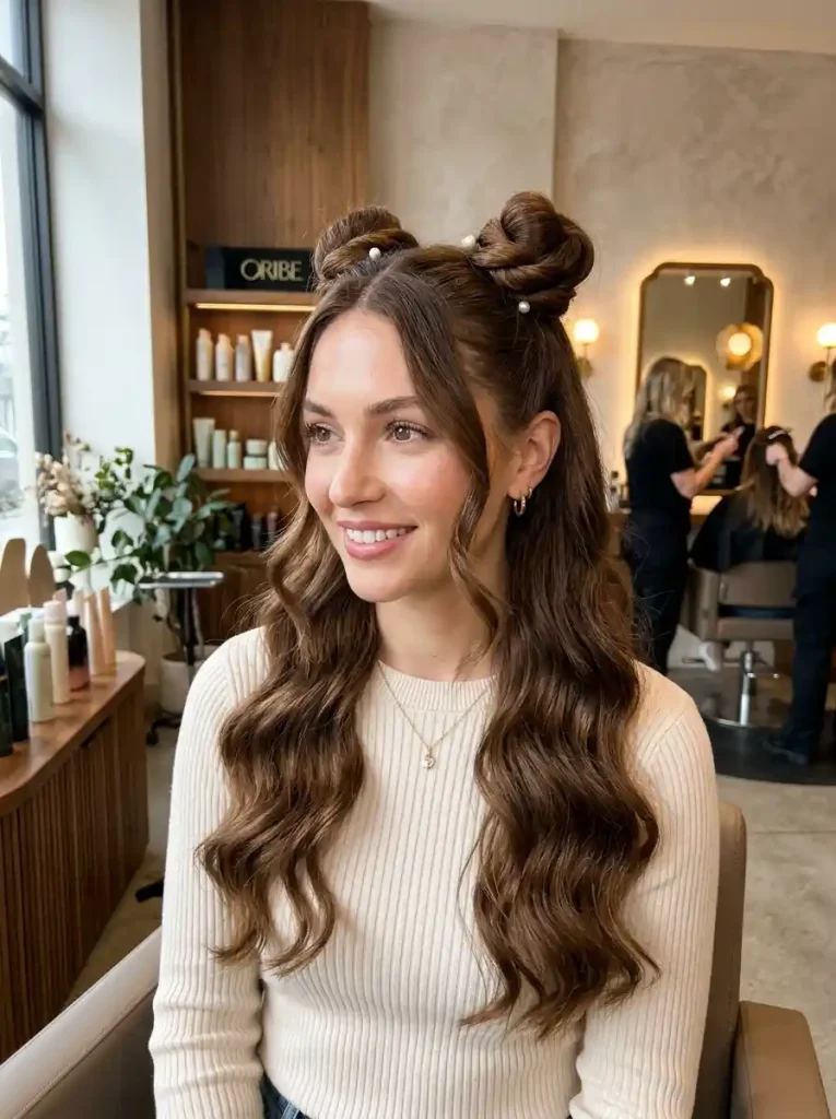 18. Twisted Space Buns