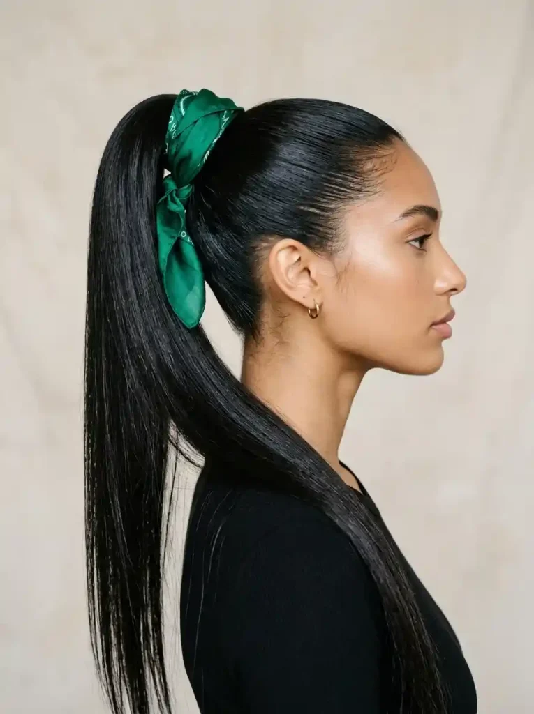 18. Wrapped High Ponytail
