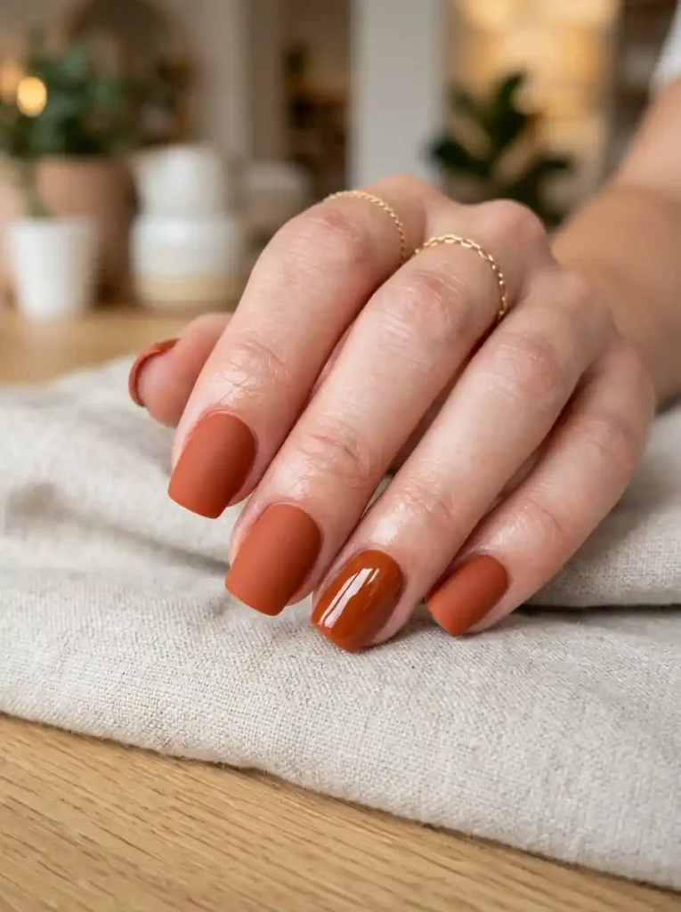 19. Matte Terracotta Nails