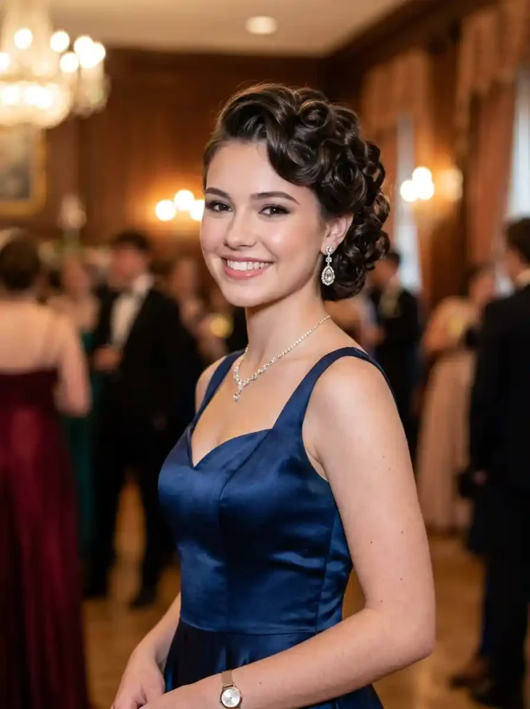 19. Romantic Pin-Curl Updo