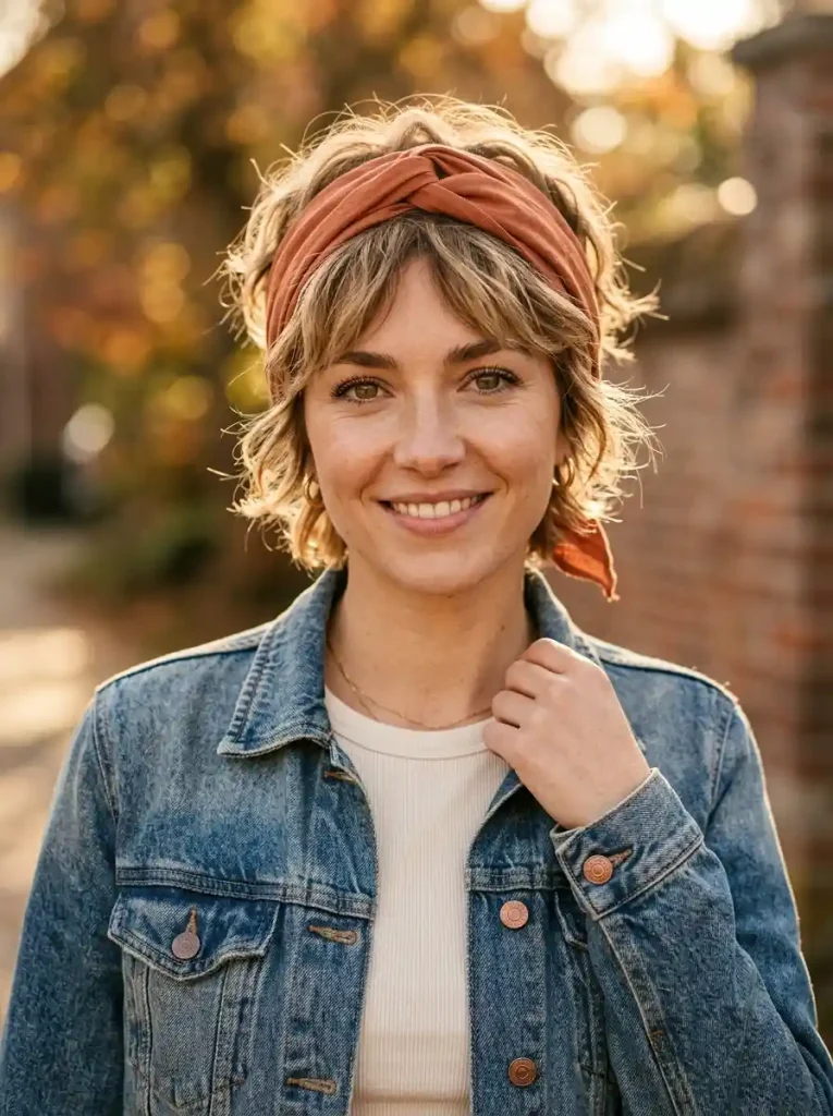 19. Short Shag Bandana Twist