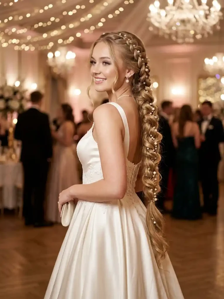 2. Cascading Pearl Rope Braid