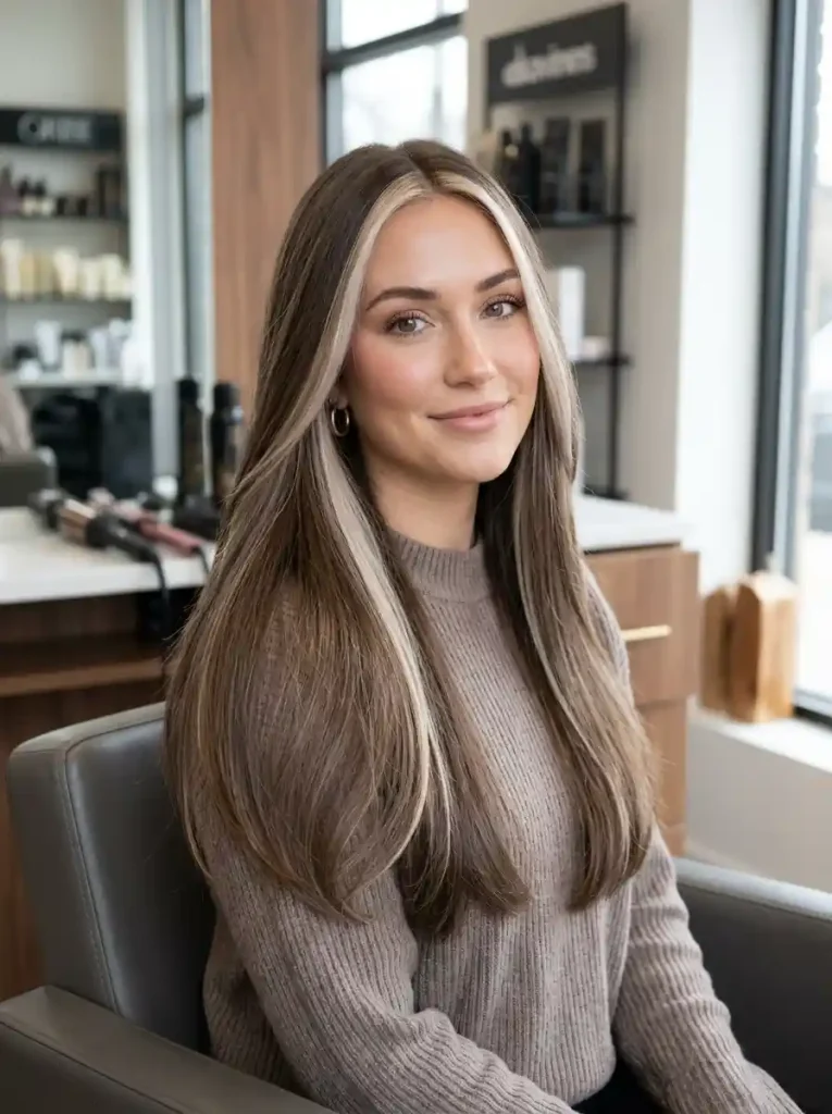 2. Mushroom Brown with Pearl Blonde Stripe