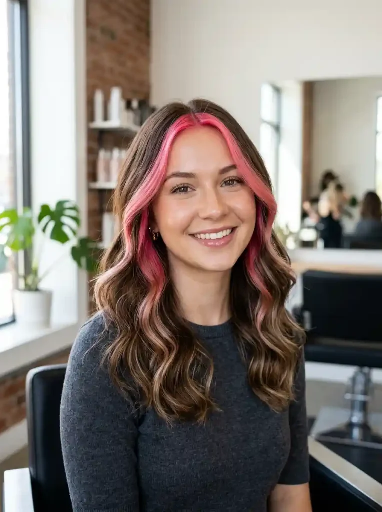 2. Strawberry Money Pieces-Neapolitan Hair Color Ideas