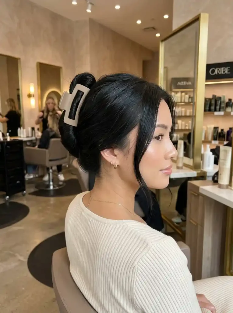 20. Folded Claw Clip Updo