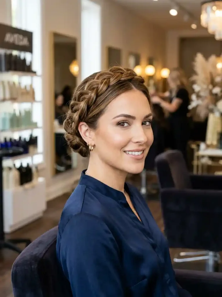 22. Braided Crown Bun