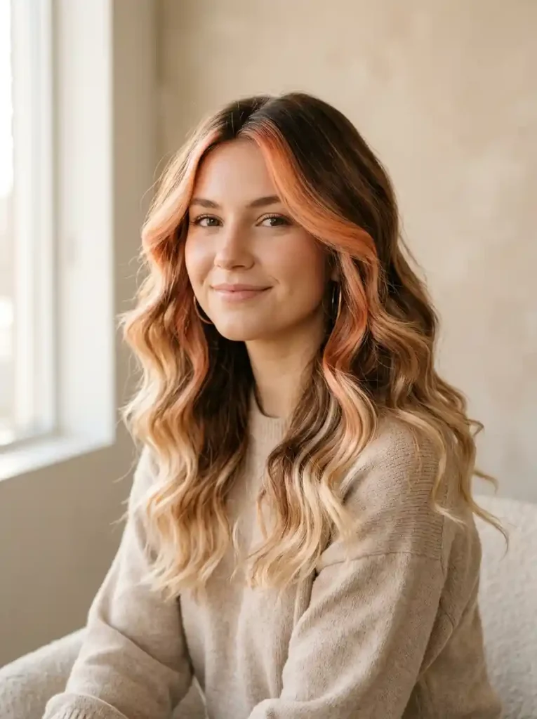 23. Peach Strawberry Blend-Neapolitan Hair Color Ideas