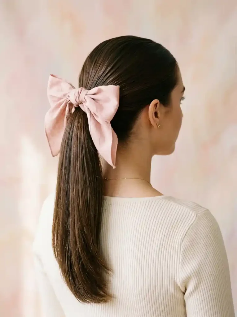 3. Bandana Bow Ponytail