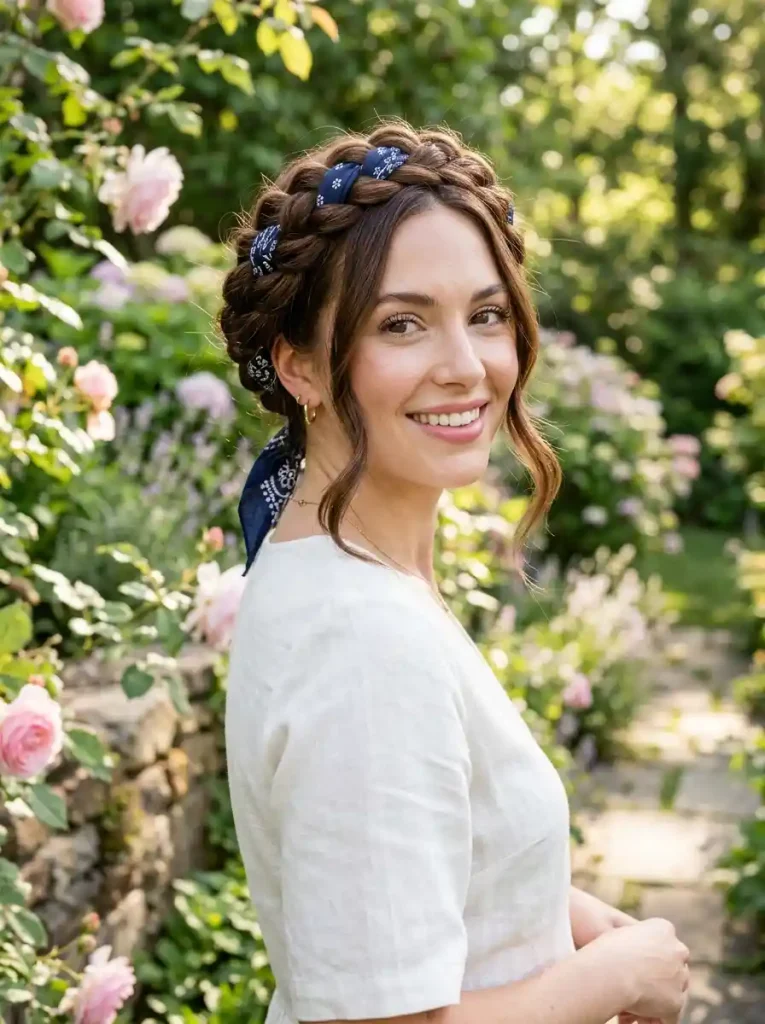 3. Braided Bandana Crown