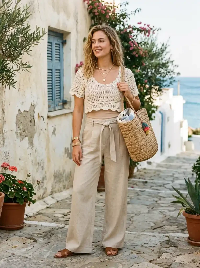 4. Crochet Knit Top
