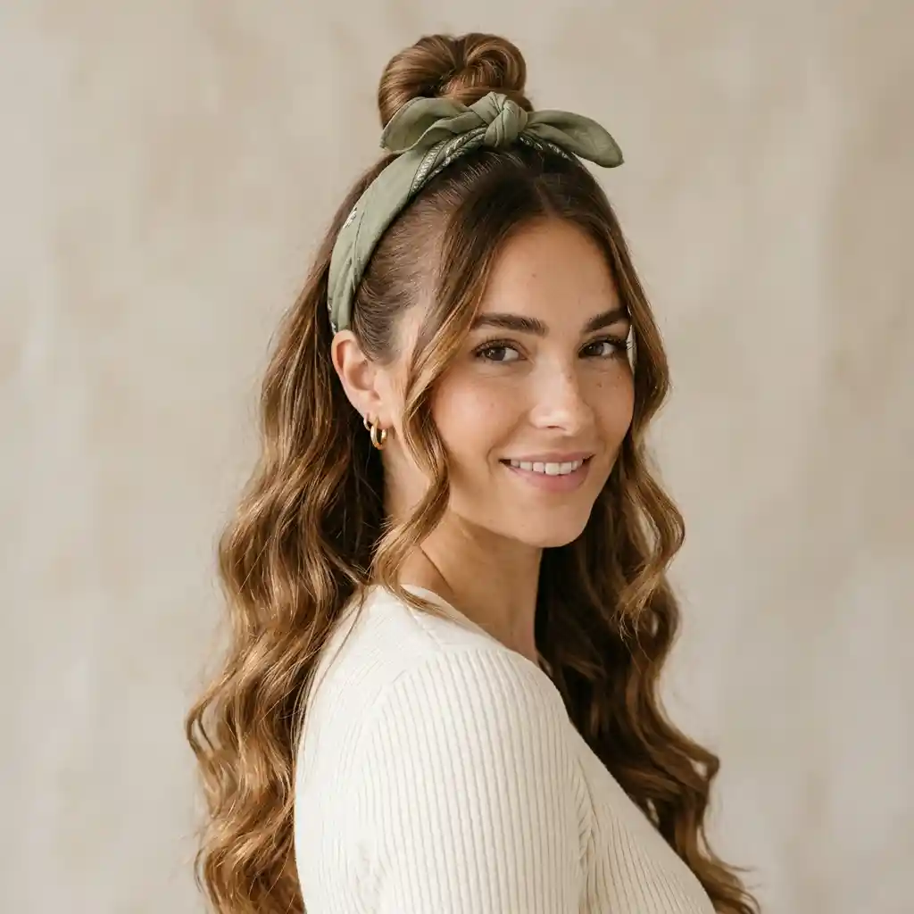 4. Half-Up Bandana Knot