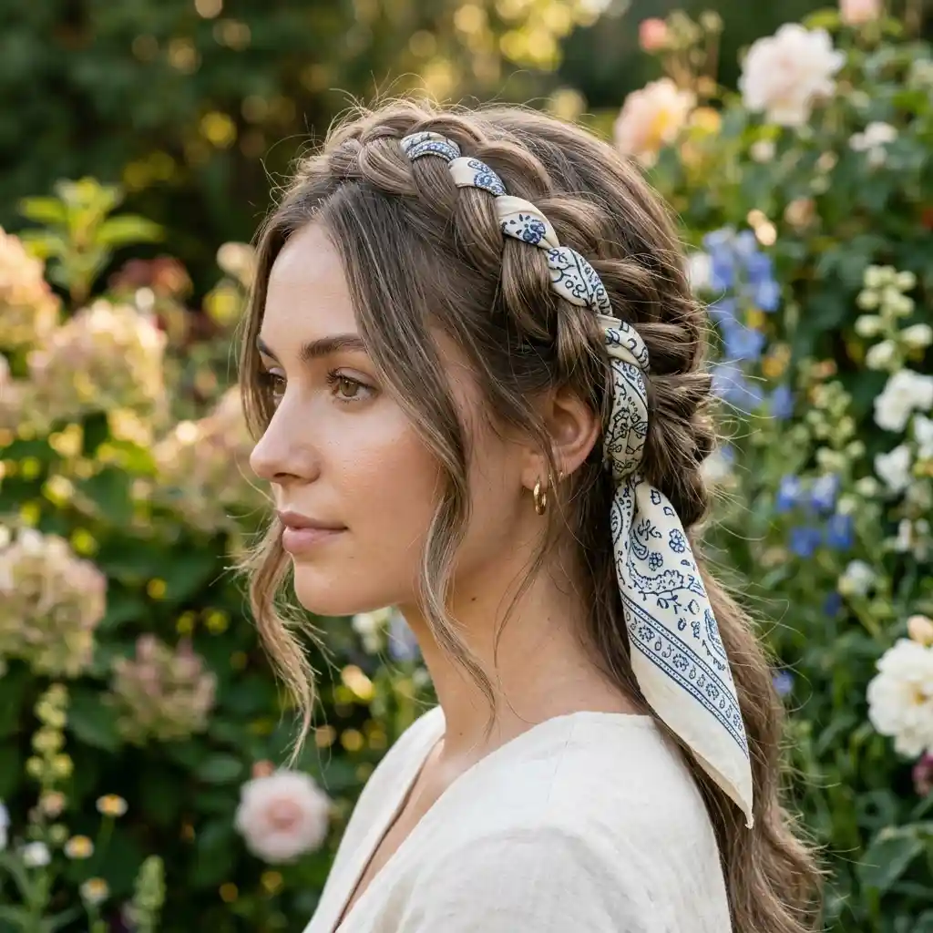 5. Braided Bandana Crown