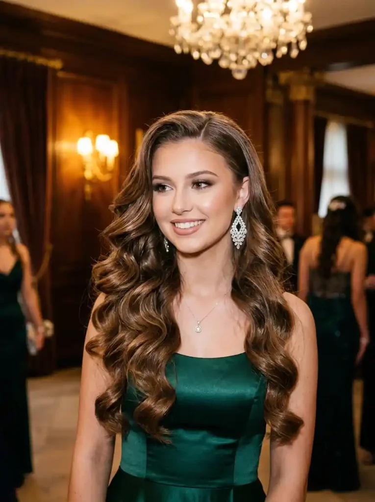 5. Voluminous Side-Swept Barrel Curls