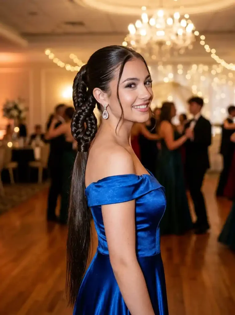 6. Braided Infinity Ponytail