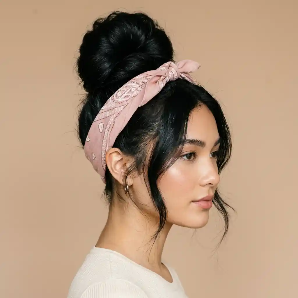 6. High Bun Wrap