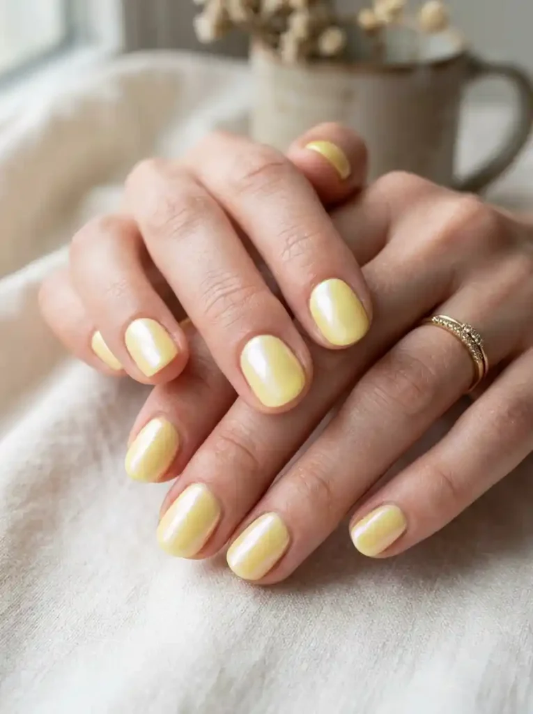 7. Lemon Glazed Short Nails