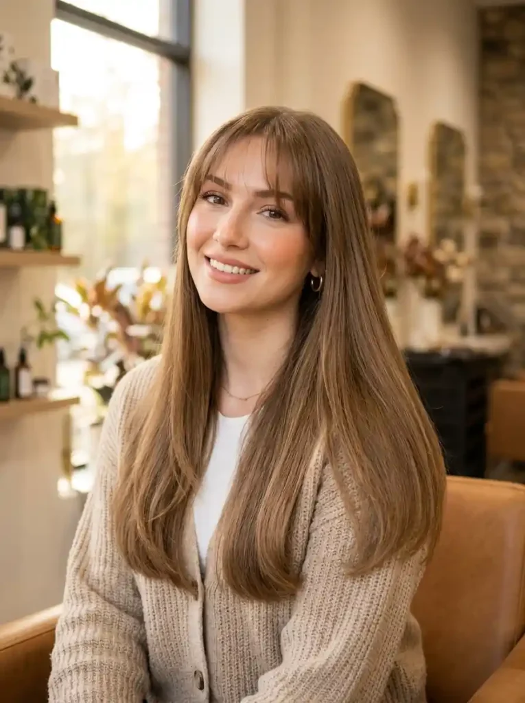 9. Soft U-Cut with Wispy Bangs