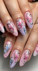 16-Spring Almond Nails