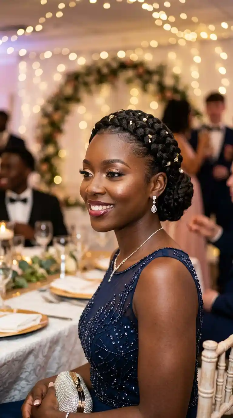 Elegant prom updo for black women