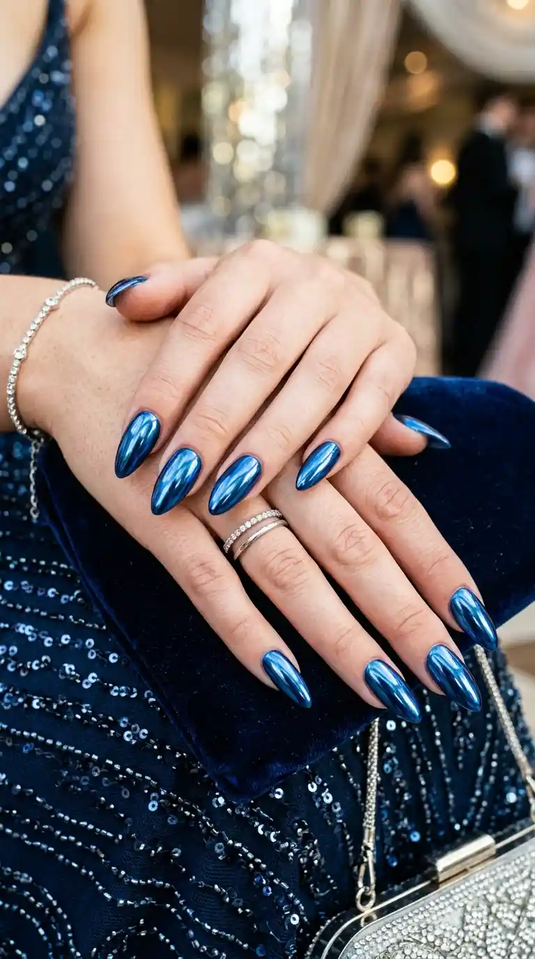Blue summer nail design