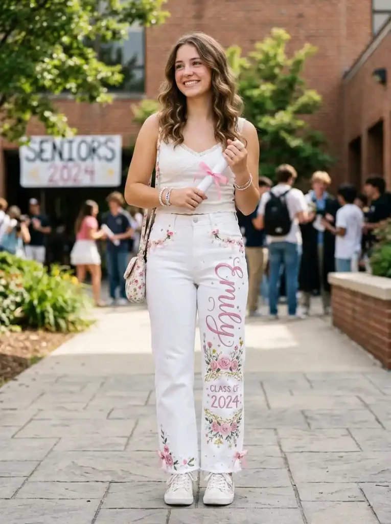 24-Pink Senior Jeans Ideas
