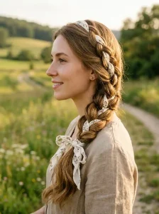 17. Side Scarf Braid-Bandana Hairstyles